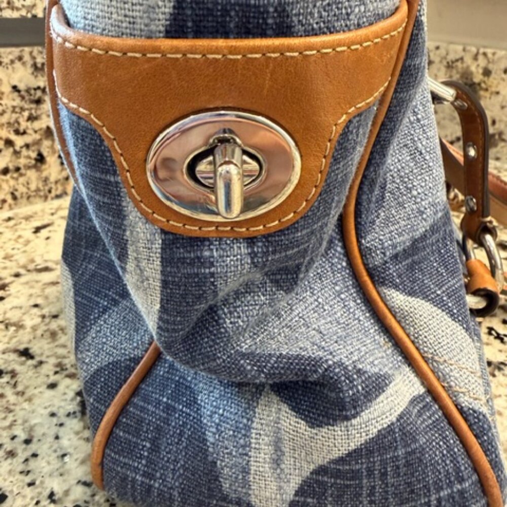 Coach 13810 Vintage Signature Gallery Tote with brown leather trim Classic Y2K - Picture 5 of 15